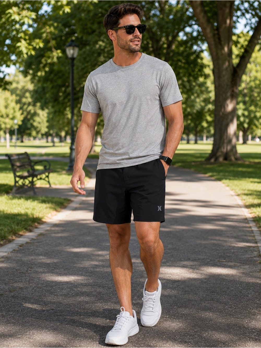 Hurley Black Performance Hybrid Shorts Size 28